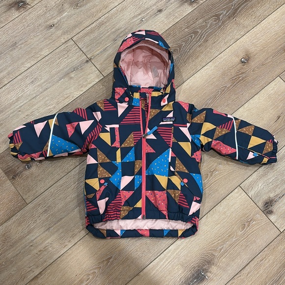 Patagonia Girls Baby Snow Pile Jacket Geometric Print Size 2T - Picture 3 of 5